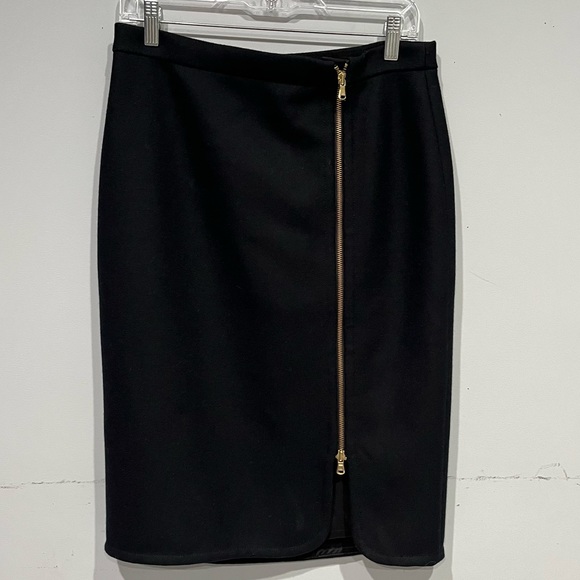 J crew skirt Wool black zip up pencil skirt - Picture 4 of 8